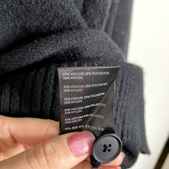 Anthropologie Serena V-Neck Button Front Pullover Sweater Black Size S - Picture 7 of 8